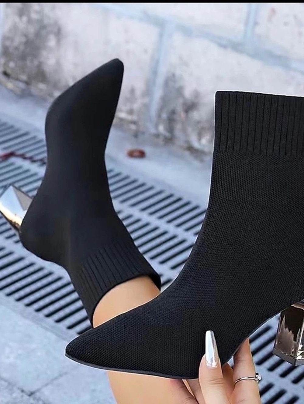 Pointed Toe Block Heel Ankle Boots